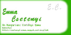 emma csetenyi business card