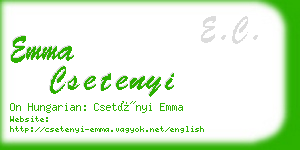 emma csetenyi business card